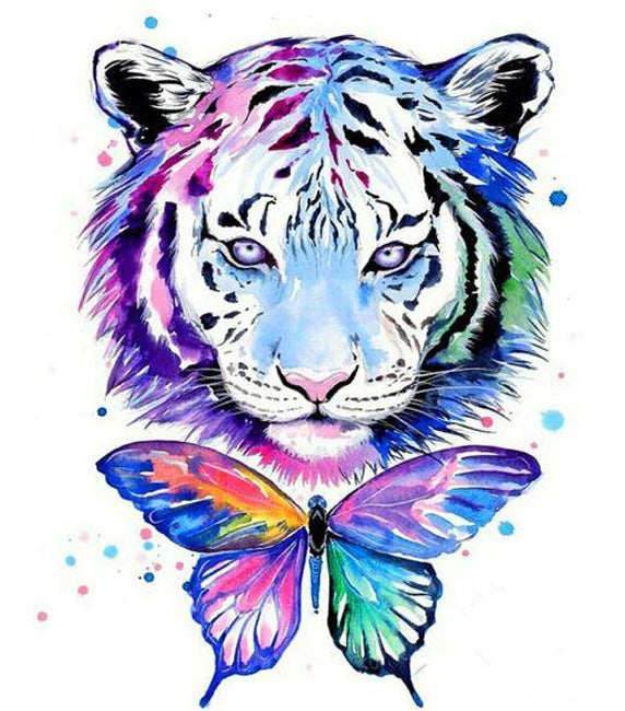 Abstract tiger and butterfly