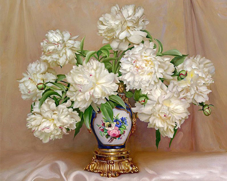 White Flowers in Precious Vase