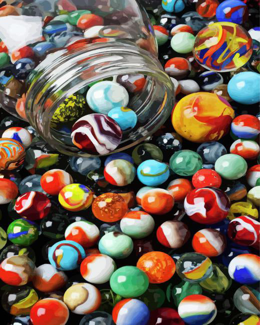 Aesthetics colorful marbles