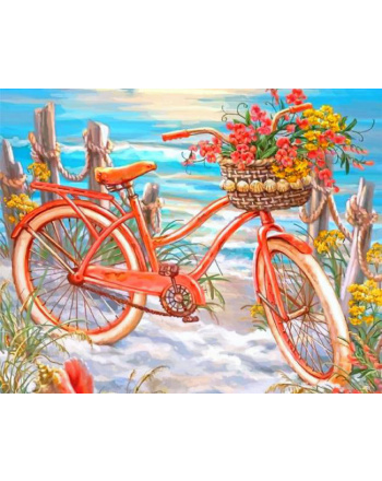 Rosa Fahrrad vor rosa Tür Malen nach Zahlen  Pink bicycle, Paint by  number, Flower painting