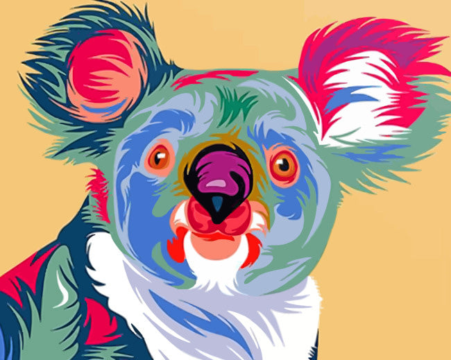 Colorful koala Painting | Art of Paint by Numbers