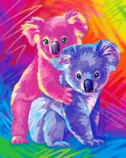 Two colorful koalas Painting | Art of Paint by Numbers