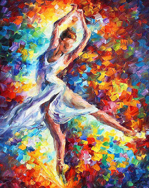 Dancing woman abstract painting