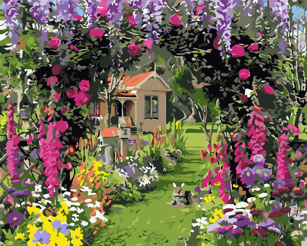 Colorful Flowery Garden Art Of Paint By Numbers
