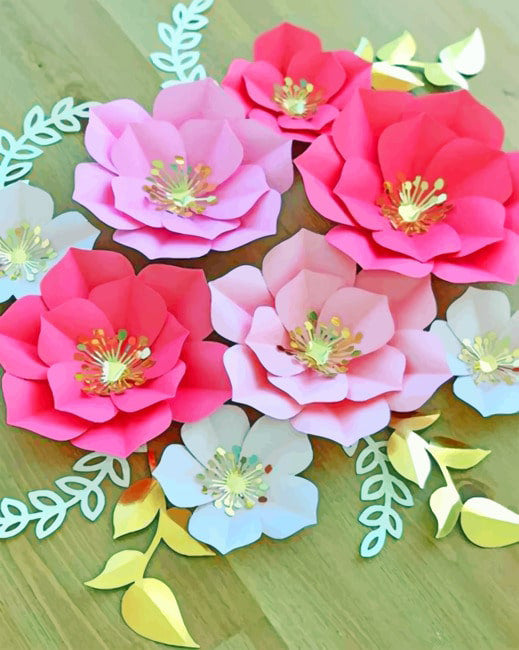 Pink paper flowers