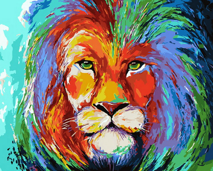 Golden Lion: A Majestic and Vibrant Paint by Numbers Design – Crafty By  Numbers