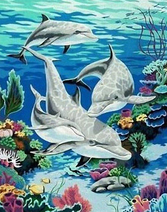 Acrylic dolphin painting