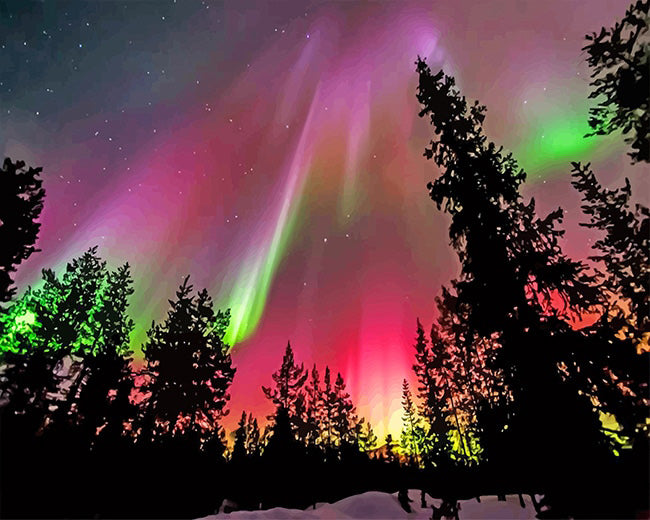 Colorful aurora finland