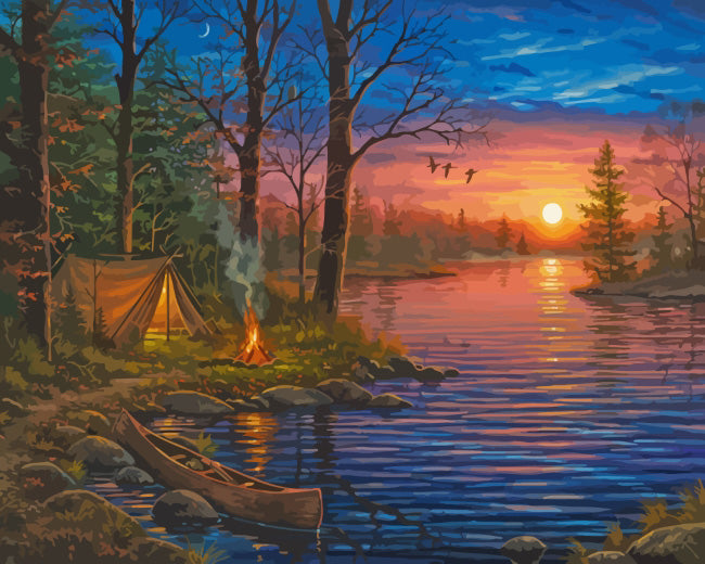 Camp by lake