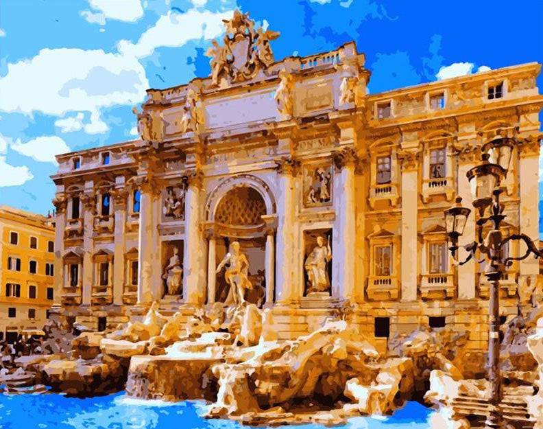 Roman trevi fountain rome