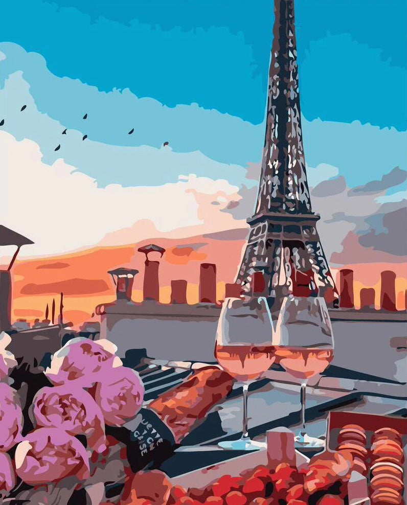 The aperitif with the eiffel tower's view