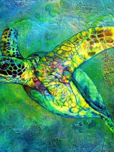 green turtle painting