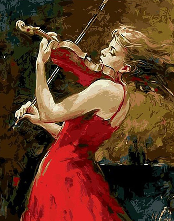 Fritagelse Indirekte hjemmelevering Violin Girl Painting Paint By Numbers Kit | Art Of Paint By Numbers