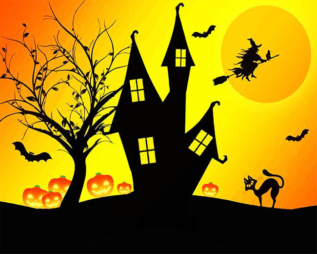 Halloween house silhouette