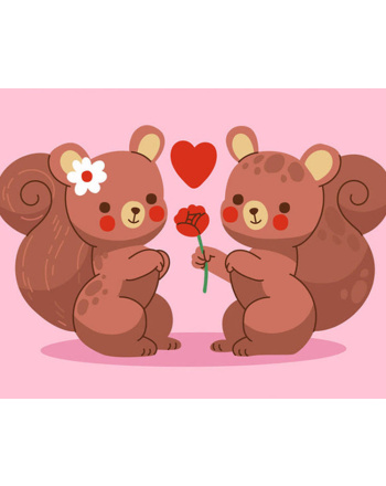 Painting Numbers Adults Kits Cartoon Animals Bear Squirrel - Temu