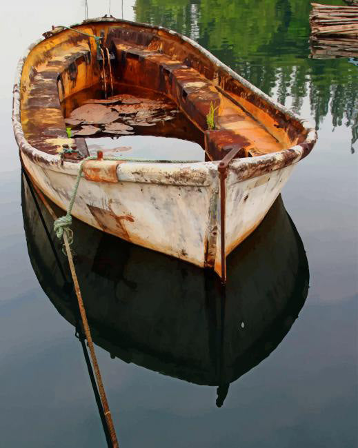 Rusted river boat