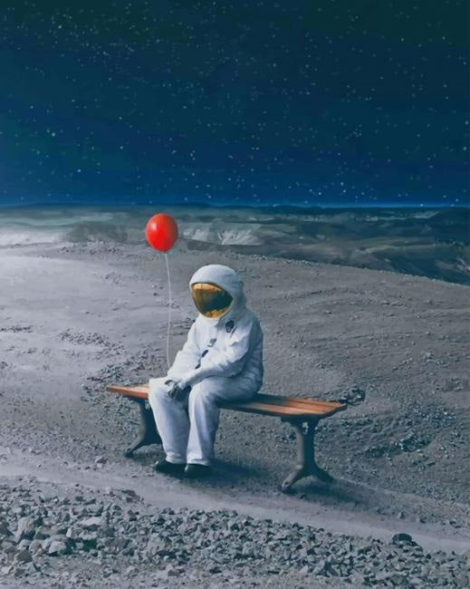 Lonely man in space