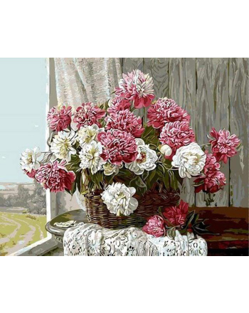 Peonies in Vase  Paint-by-Number Kit for Adults — Elle Crée (she creates)