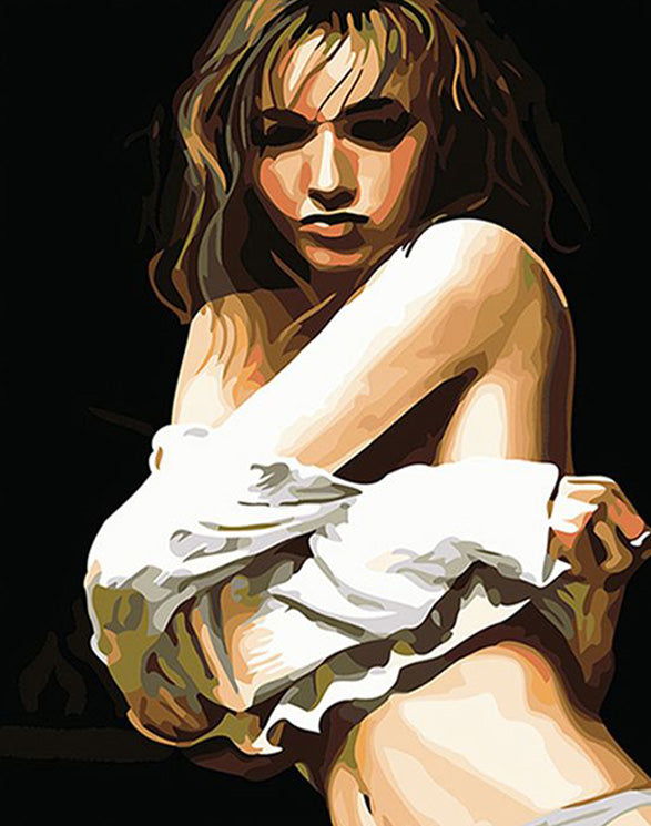 Sexy girl painting