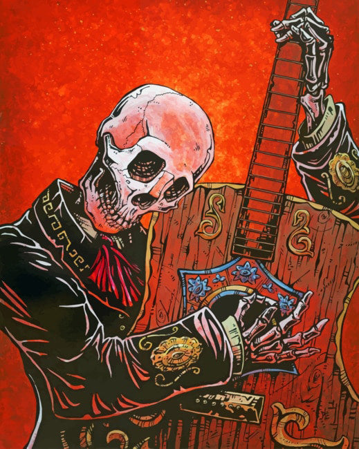 Guitarist skeleton