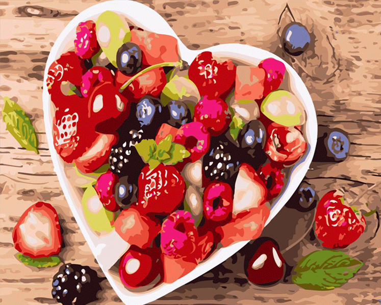 Heart Bowl of Fruit Painting