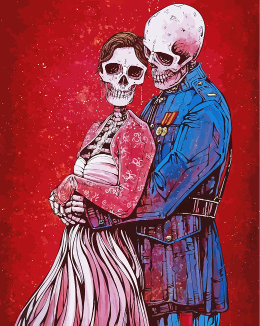 Romantic couple skeletons