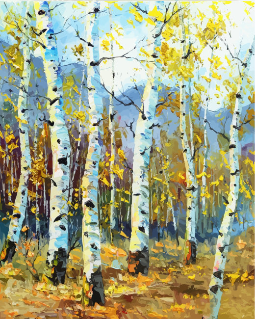 Birch Forest - Acrylic Paint by Numbers Kits