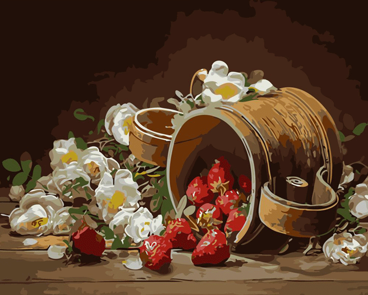 Fruit Landscape Strawberry Acrylic Painting
