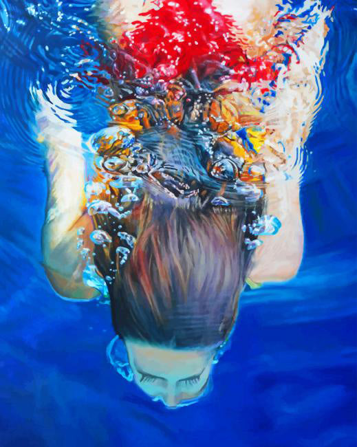 Woman Under Water - Paint By Numbers - Painting By Numbers