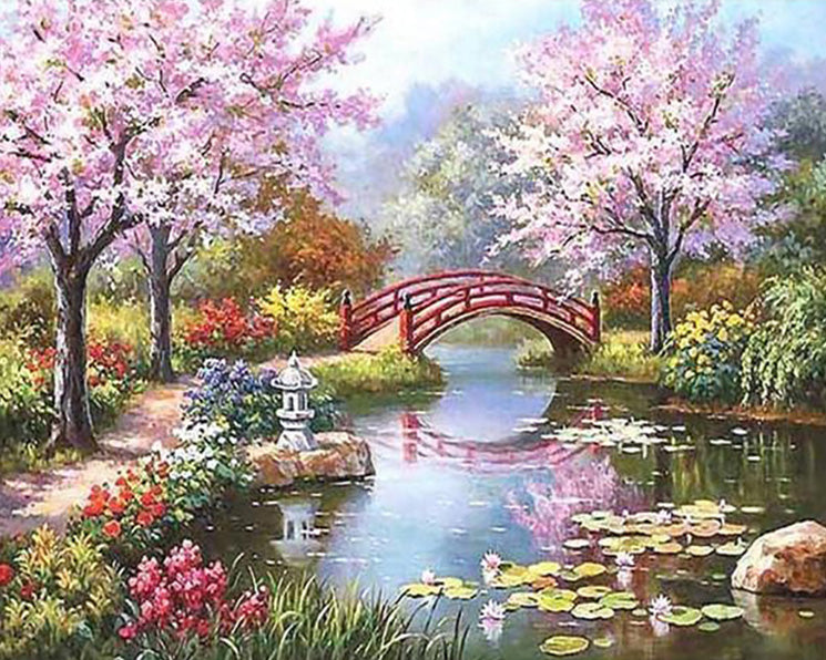 spring landscape painting