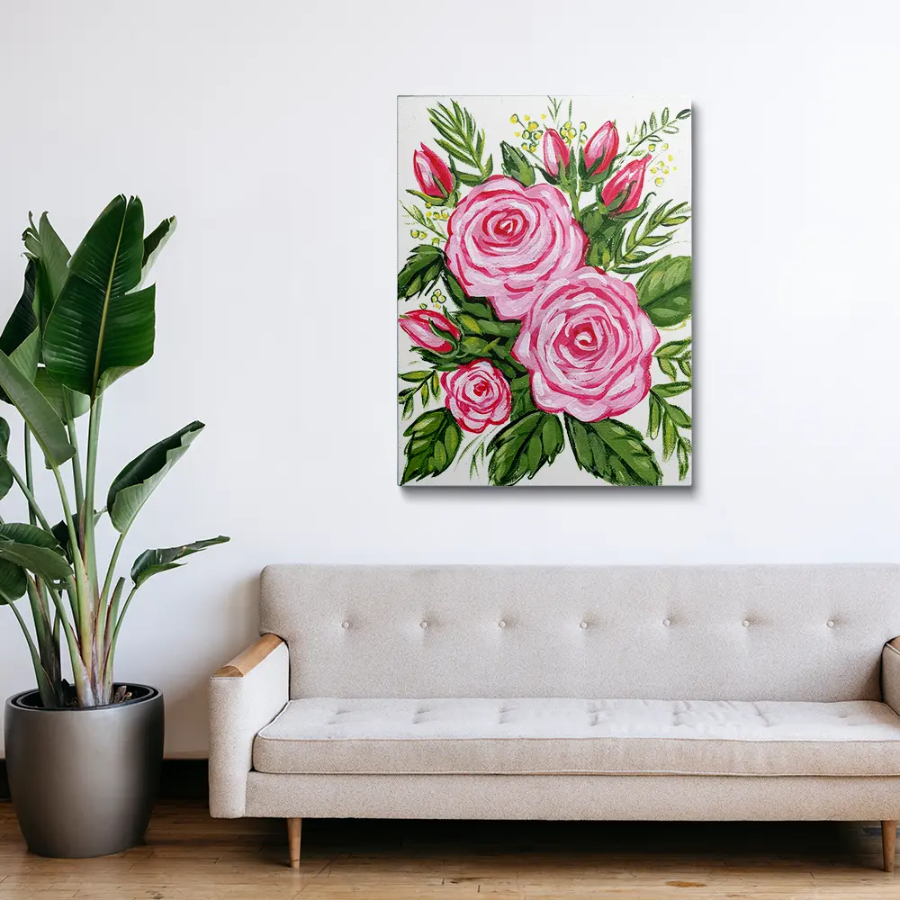 Acrylic rose painting