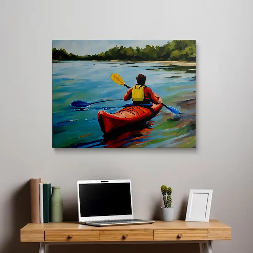 Kayaking painting