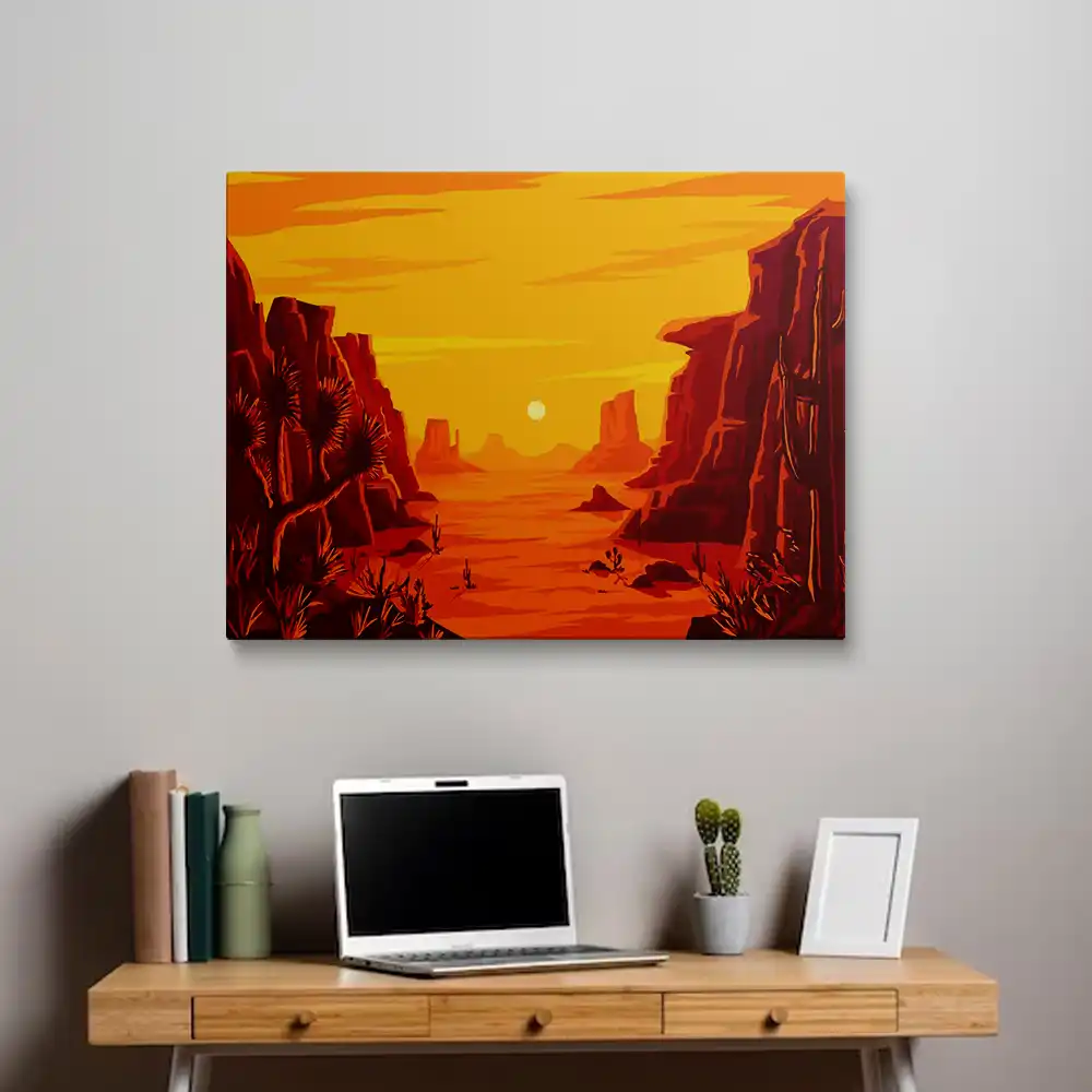 Desert sunset painting