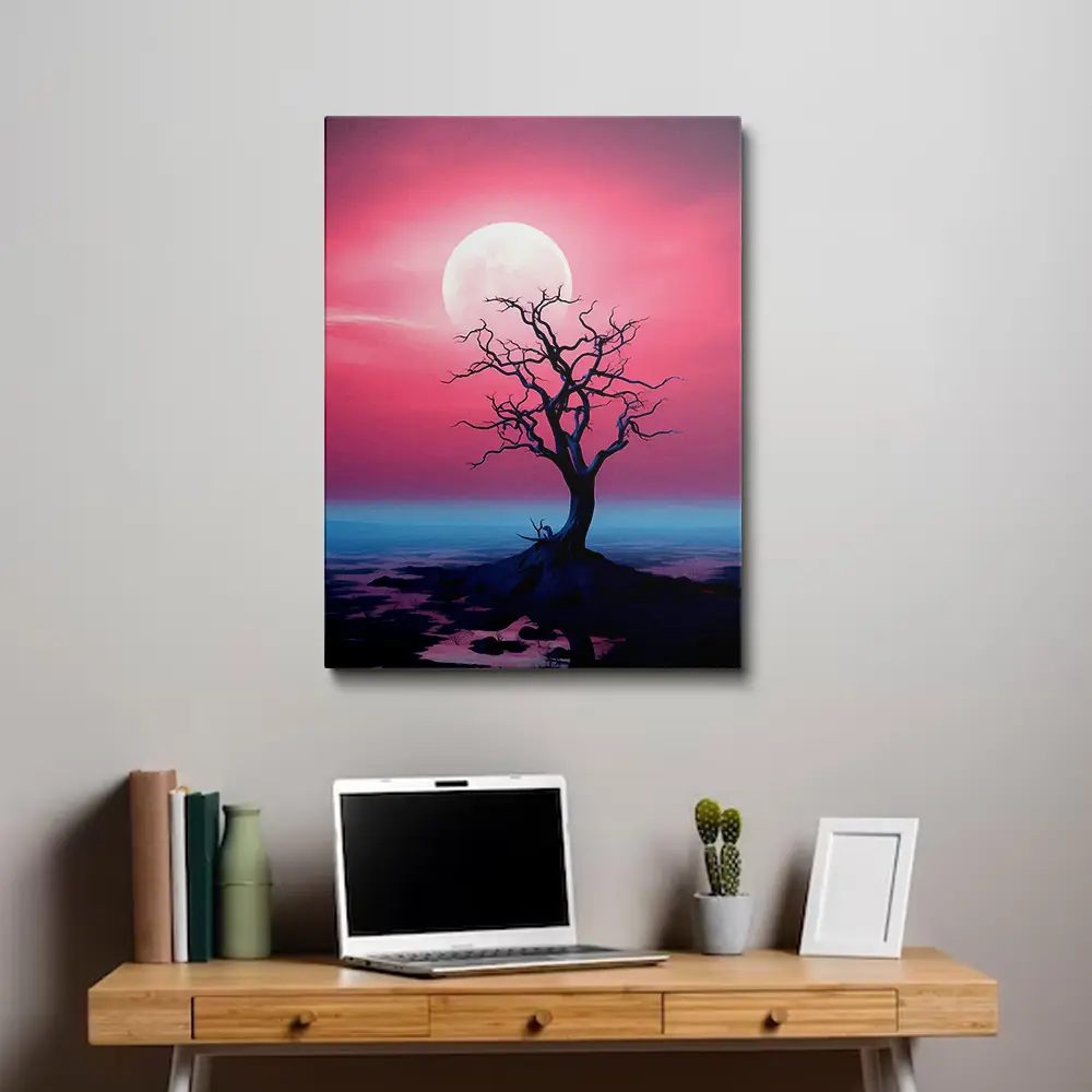 Painting tree silhouettes