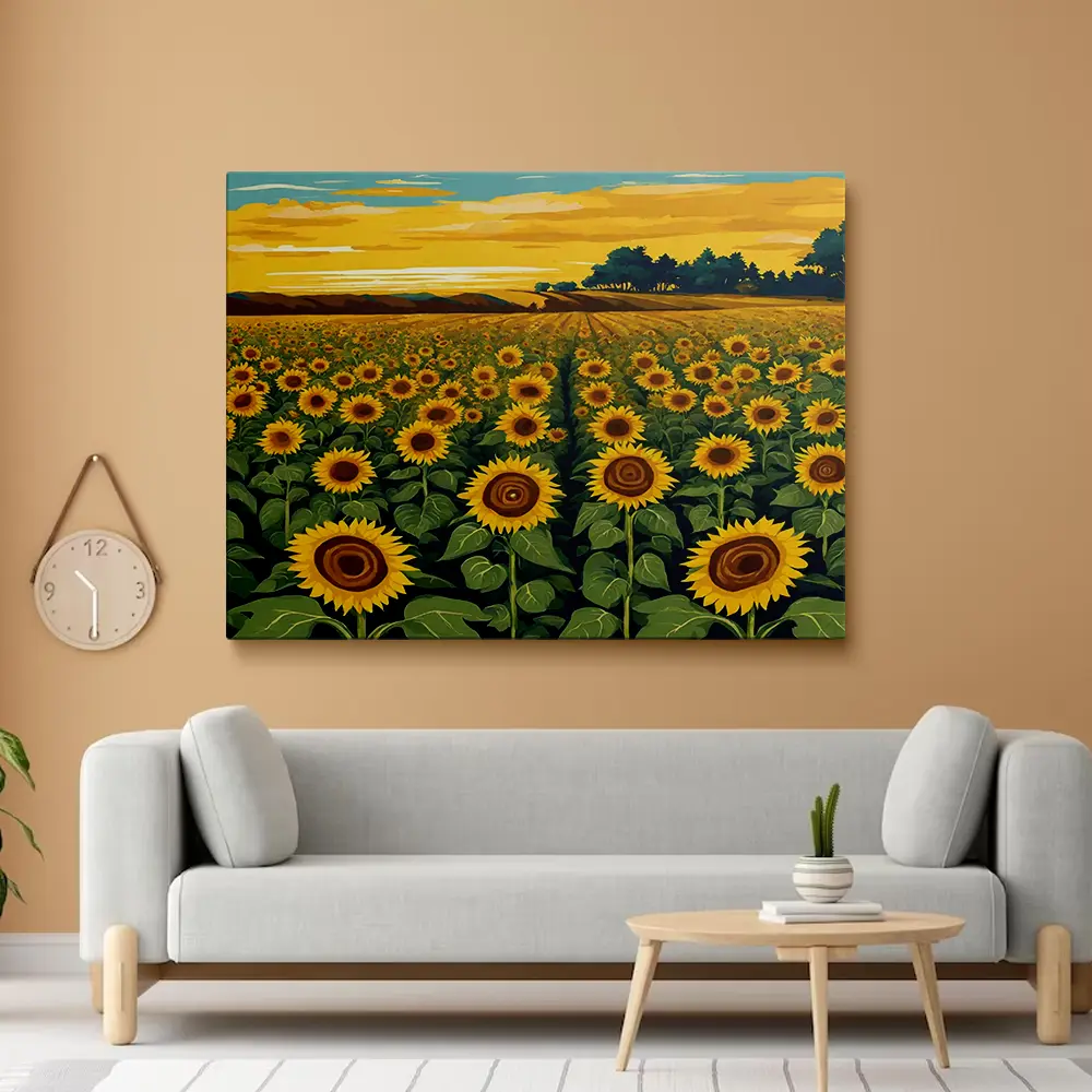 Sunflower field painting