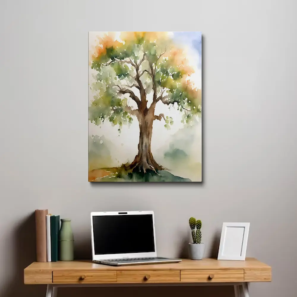 Watercolor tree painting