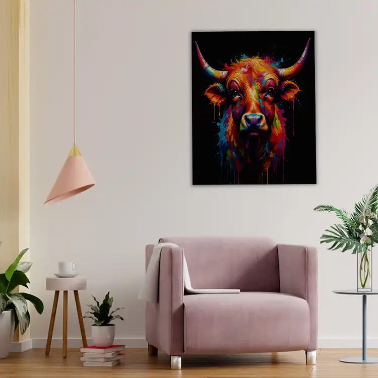 Colorful cow painting