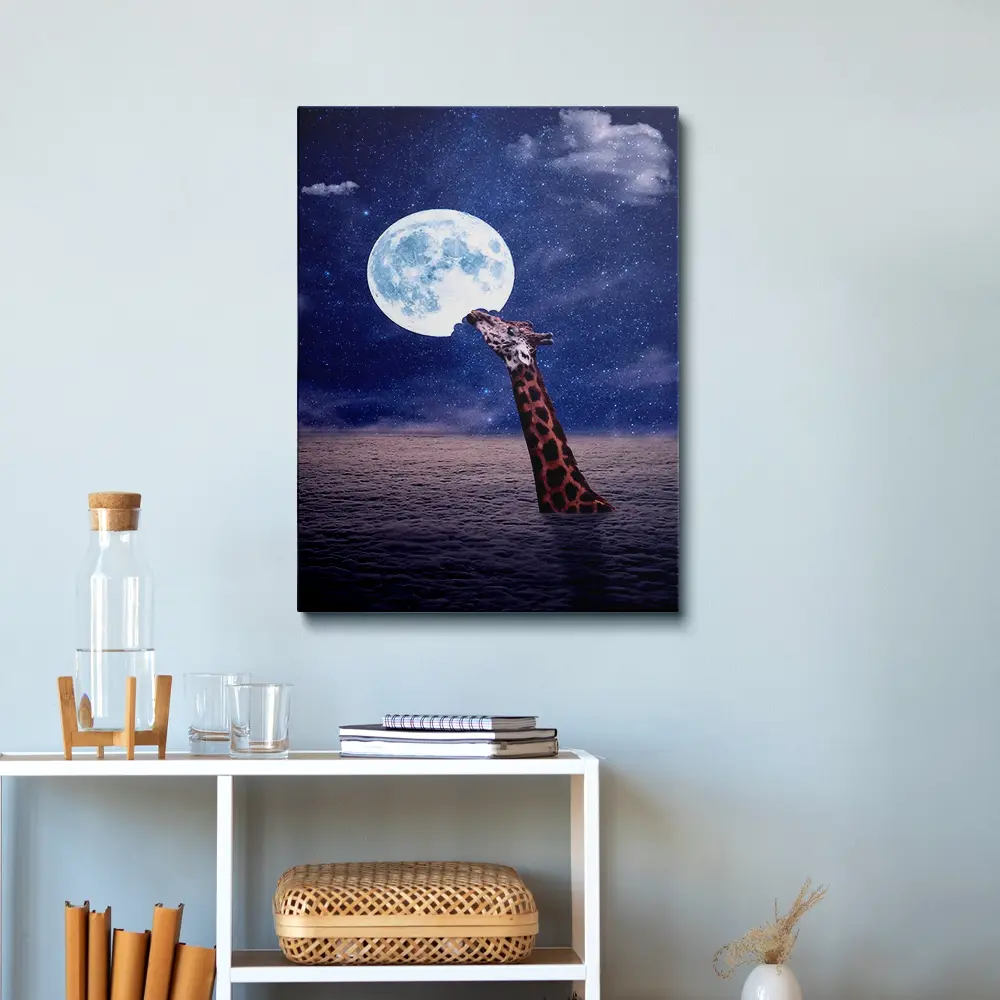 Giraffe eating the moon