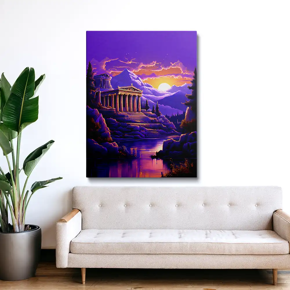 3 Purple greek temple