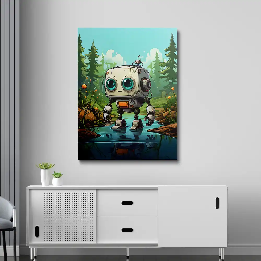 3 Cartoon robot with big eyes