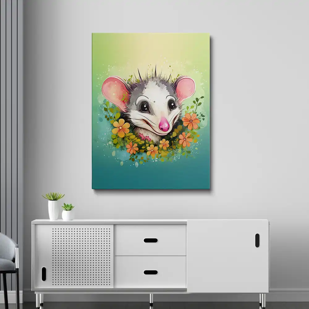 3 Cute possum with flowers
