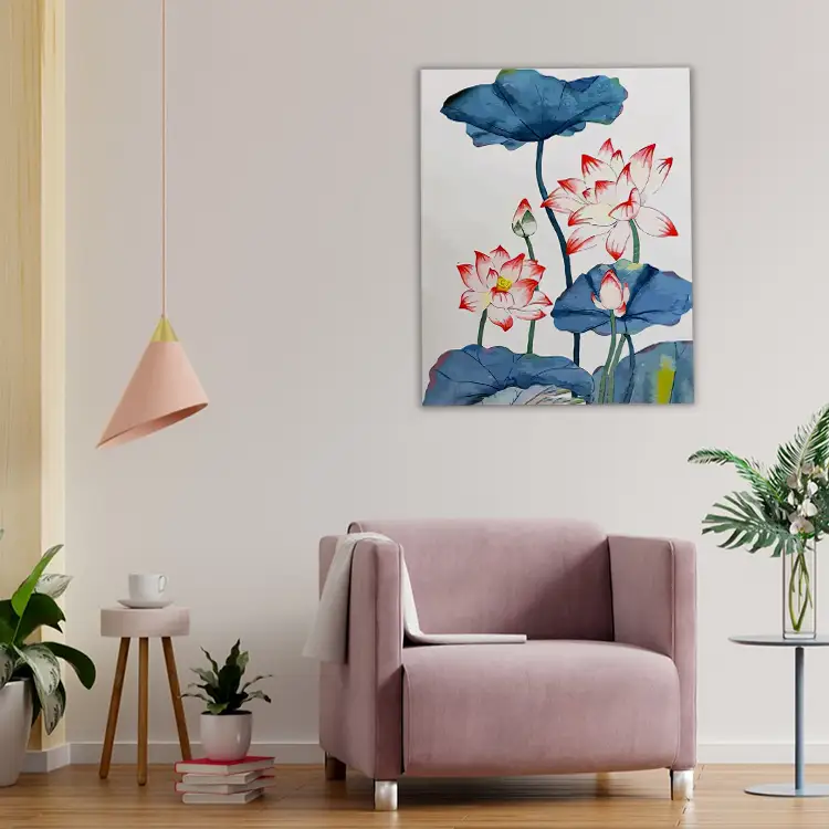 Abstract lotus painting
