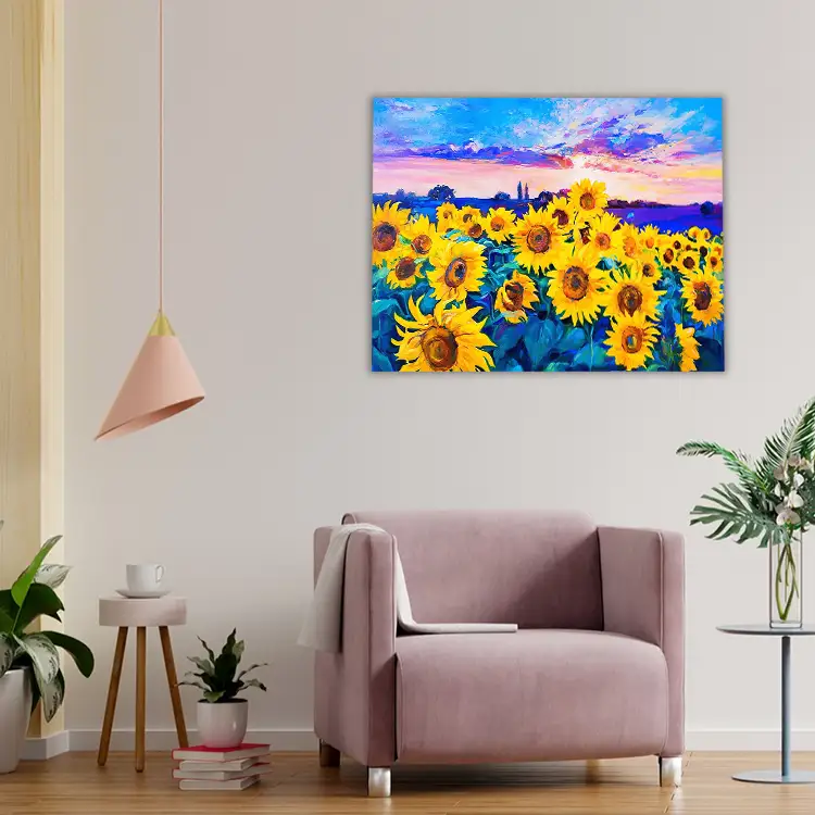 Abstract sunflower painting