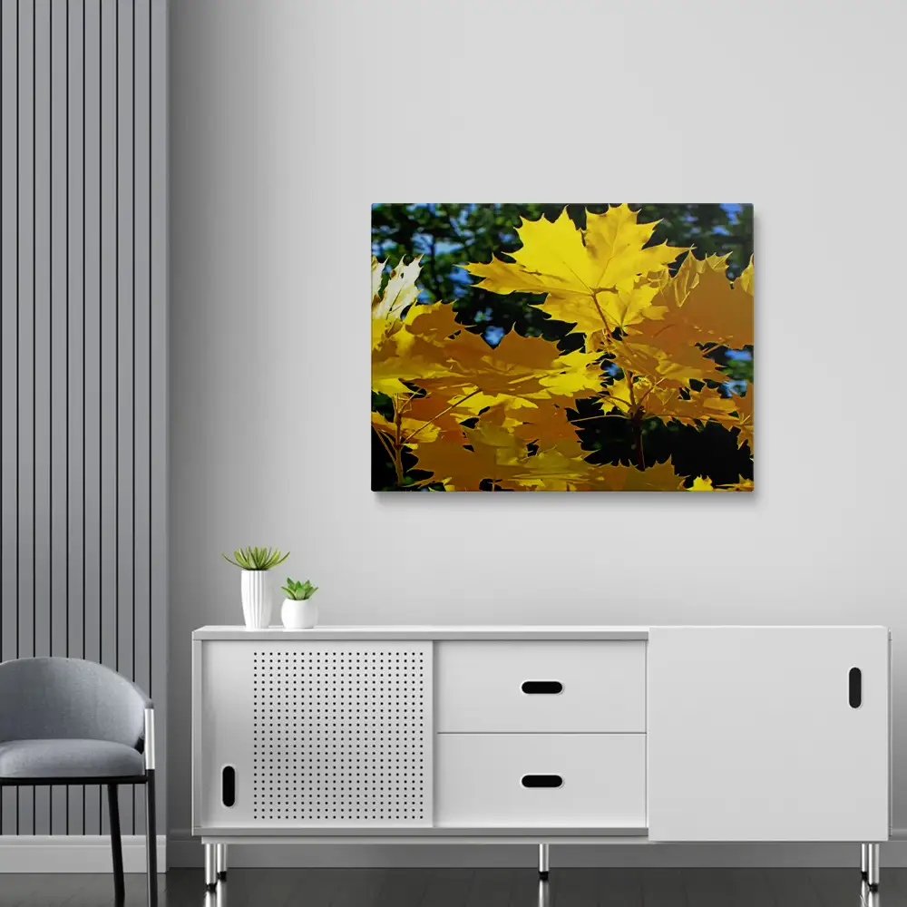 Abstract painting gold leaf