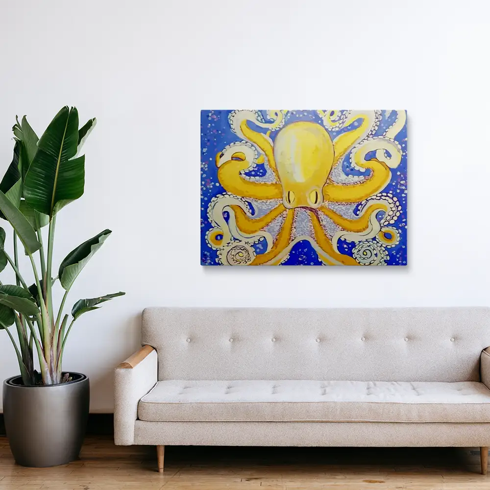 Golden octopus art