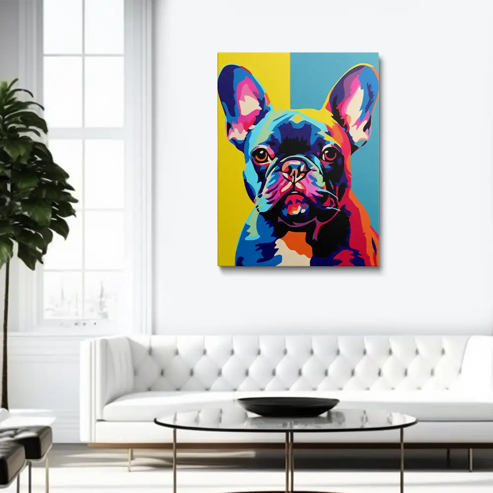 Abstract colorful bulldog
