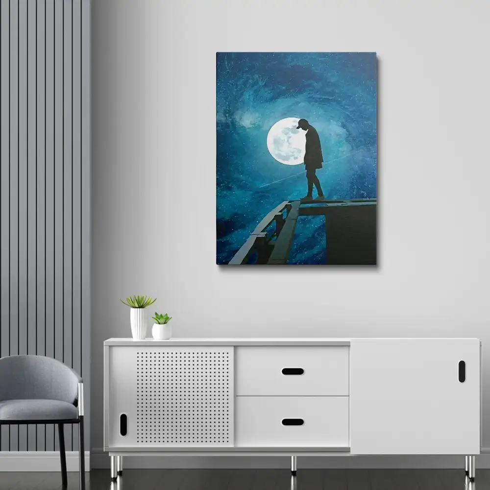Abstract moon painting
