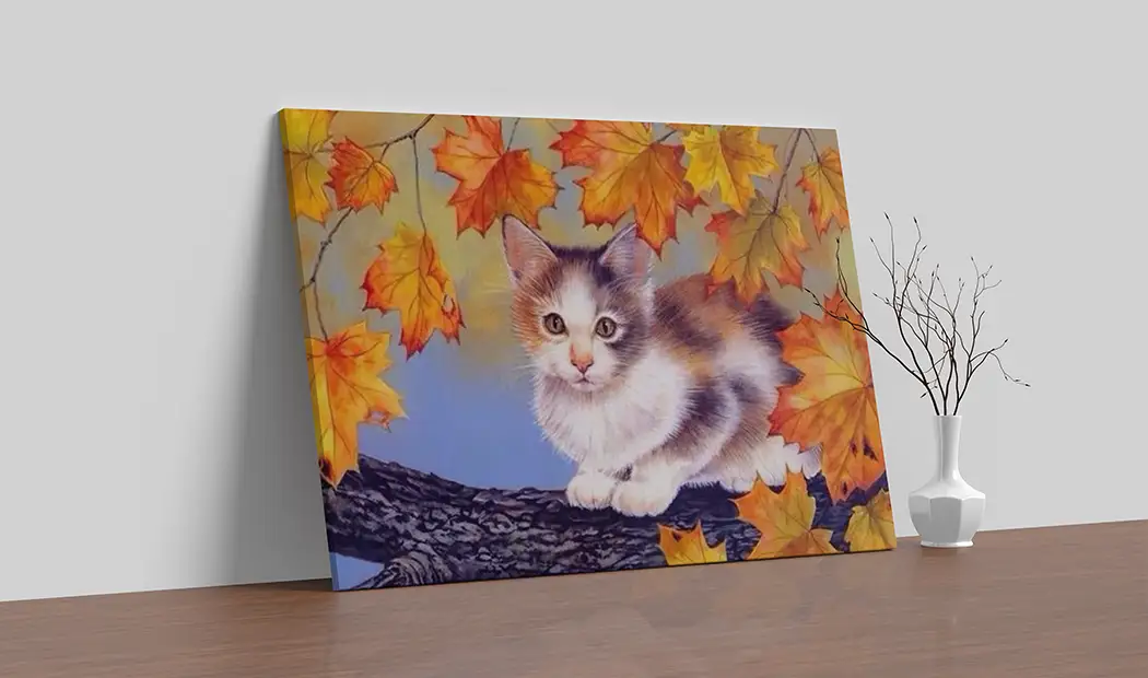 Kitten on a Branch Paint by Numbers