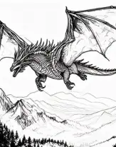 dragon coloring realistic full body pencil dragon drawing​ 