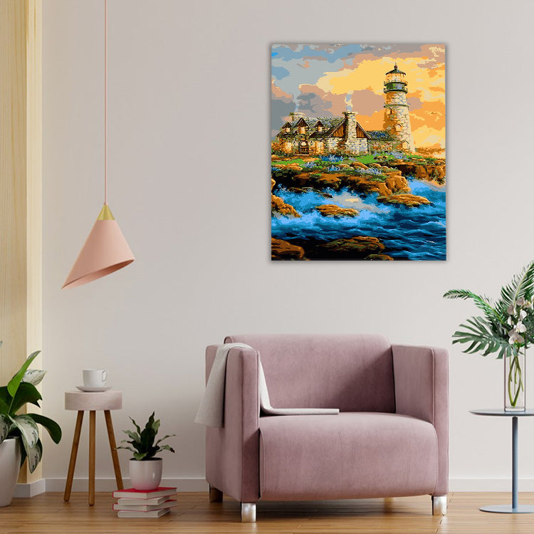 Acrylic lighthouse painting